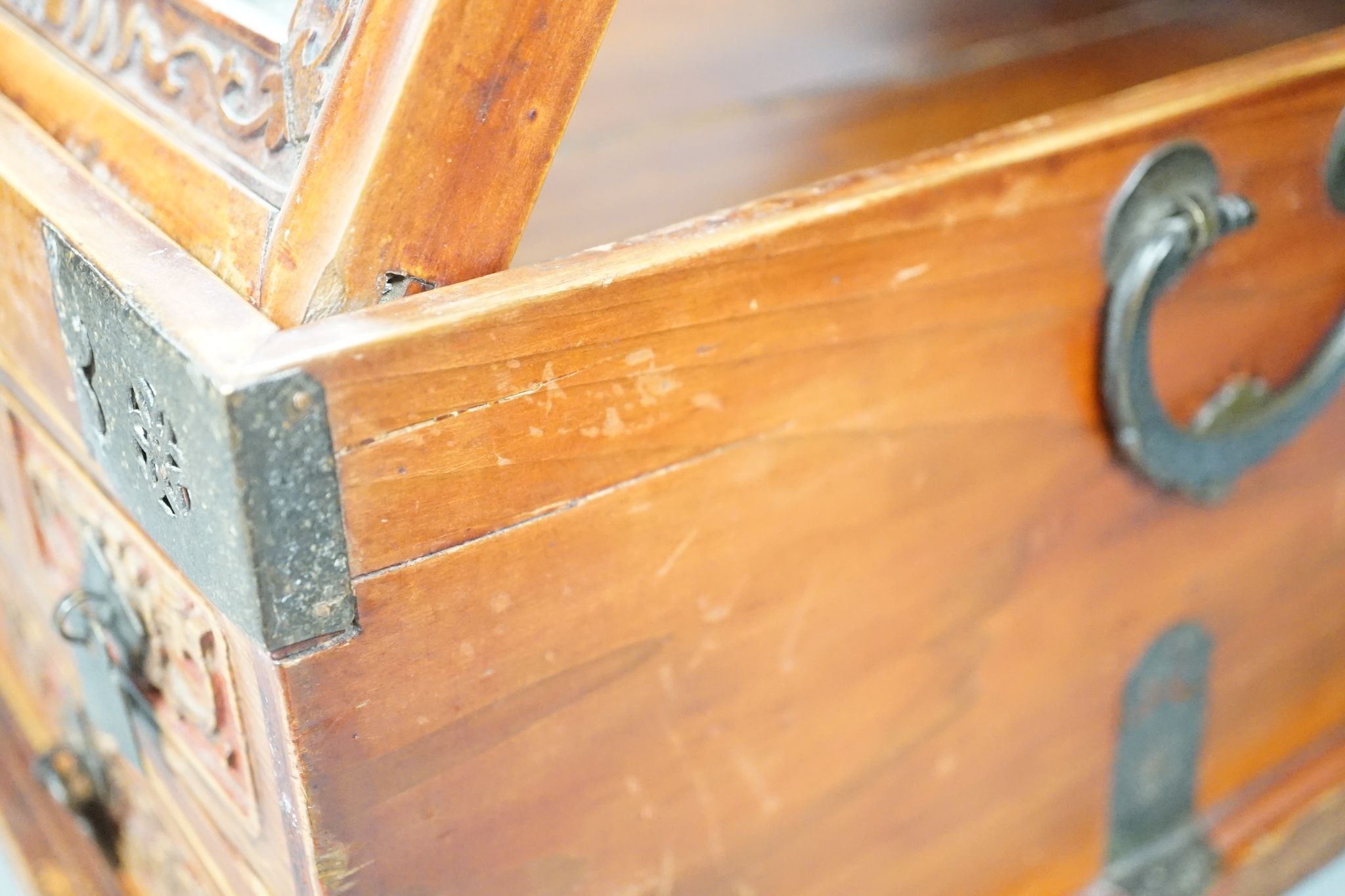 A Chinese cypress wood dressing box, 37cm